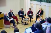 Das zweite Panel mit David de Roure, Frank Fischer, Florian Conradi, Kathryn Eccles und Christine Gerrard