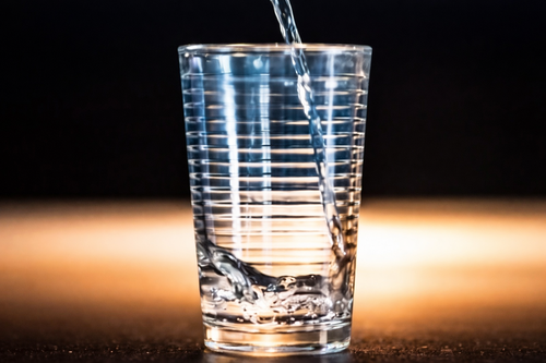 Sparkling water in a glass