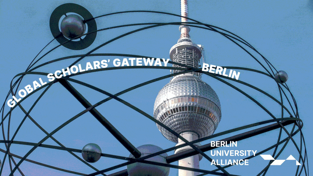 TV Tower through World Clock at Alexanderplatz