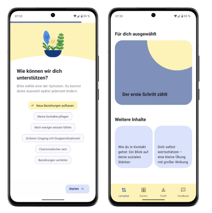 Screenshot of the platoniq.health app