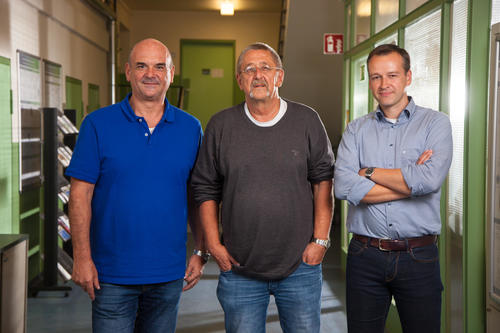 Prof. Dr. Matthias Driess (li.), Prof. Dr. Peter Hildebrandt (Mitte) und Prof. Dr. Arne Thomas (alle Technische Universität Berlin) sind die Sprecher des Clusters "UniSysCat".