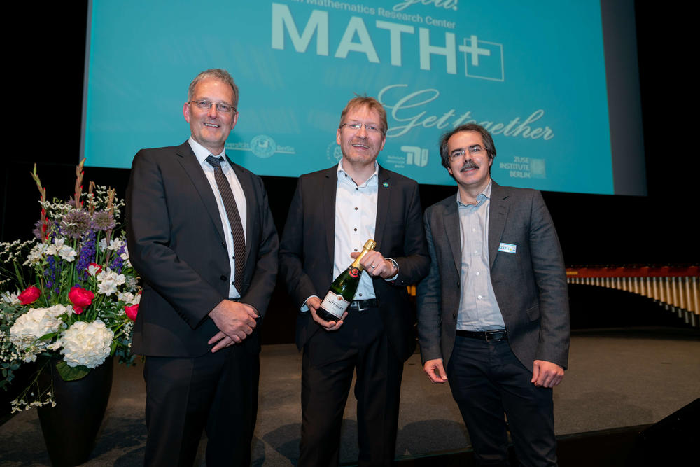 The spokespersons from MATH+ Cluster of Excellence: Christof Schütte, Martin Skutella, and Michael Hintermüller. 