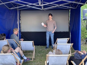 Dr. Benjamin Hennchen (Technische Universität Berlin) spricht im BUA-Kino über sein Forschungsprojekt