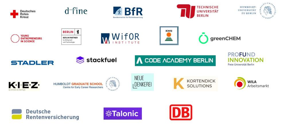 Employer logos showcased on-site at the Career Fair 2025