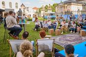 Beim Open Space im Ehrenhof der HU Berlin.